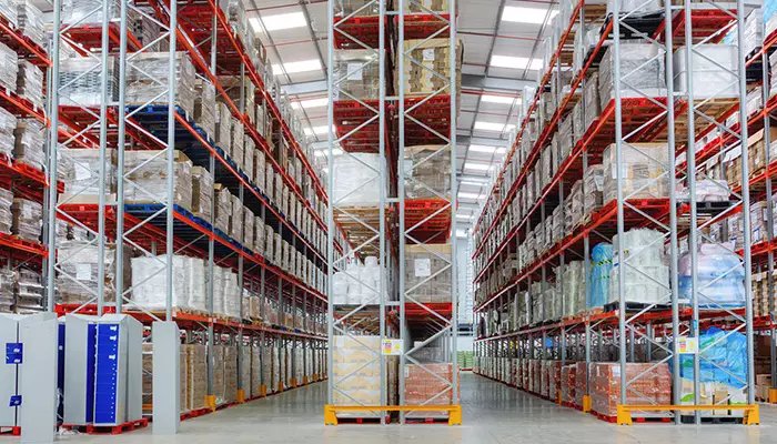 قفسه بندی انبار صنعتی با قفسه راک