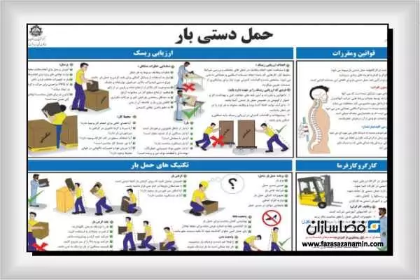 پوستر نحوه بلند کردن کالاهای سنگین در انبار